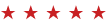 Five red stars rating icon